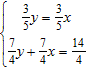 Solve the system by graphing:   A)    B)    C)    D)   