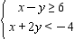 Find the solution set of the system of inequalities.   A)    B)    C)    D)    E)   
