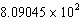 Convert   to standard notation. A)  8.09045 B)  809.045 C)  809.45 D)  894.5