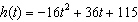A ball is thrown straight upward from a bridge and then falls all the way to the ground (past the bridge) . The ball s height h (in feet)  above the ground t seconds after the ball is thrown is given by   . Find the average speed in the height of the ball from time   seconds to   seconds. (Rounded to the nearest thousandth)  A)  0.7 feet/sec B)  125.64 feet/sec C)  -13.6 feet/sec D)  -0.074 feet/sec E)  -9.52 feet/sec