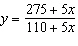 Find the value of x that satisfies the equation   when   . (Rounded to the nearest hundredth)  A)  285.00 B)  -55.00 C)  11.00 D)  2.38 E)  3.00