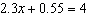 The solution to the equation   is  