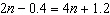 The solution to the equation   is A)    2 B)    0.8 C)      D)     