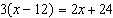 Solve the equation   . Is the solution exactly one number all real numbers or none at all (no solution) ? A)  one number B)  all real numbers C)  none at all