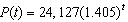 In 1990 a town s population was 24127. In 1998 the town s population increased to 33887. Assuming that the population increased exponentially from 1990-1998 this data can be modeled by   where t is the number of years since 1990.