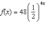 The model   describes the amount of Krypton-91 remaining after x minutes. Which one of the following written statements best describes the behavior of Krypton-91? A)  The amount of Krypton-91 decays by half every 4 seconds. B)  The amount of Krypton-91 decays by half every   minutes. C)  The amount of Krypton-91 decays by half every 4 minutes. D)  The amount of Krypton-91 decays by half every   seconds. E)  The amount of Krypton-91 decays by half every 1 minute.