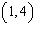 Find the slope of the line that goes through the points   and   . A)  4 B)  1 C)    D)   