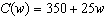  is a function that represents the cost in dollars to make w wheels. Find   . A)    B)  1820 C)  3600