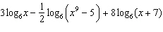 Which one of the following is the correct combination of the logarithm   in simplified form? A)    B)    C)    D)    E)   