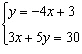 For the system   the point   is a solution because it falls on the line   .
