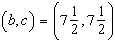 A boat takes a long trip traveling 75 miles downstream in 5 hours. The return trip upstream takes   hours. Let b be the rate of the boat in still water in miles per hour and let c be the rate of the current in miles per hour. Solve the system by the method of substitution. A)    B)    C)    D)   