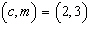 You are mixing two kinds of nuts: cashews that cost $9 per pound and macadamia nuts that cost $14 per pound. You need exactly 5 pounds of nuts total and your budget is $54. Let c be the pounds of cashews and let m be the pounds of macadamia nuts. Solve the system by the method of substitution. A)    B)    C)    D)   