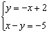 Solve the system of equations using the substitution method.   A)    B)    C)    D)  No solution