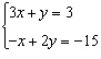 Solve the system of equations using the substitution method.   A)  Infinitely many solutions B)    C)    D)  No solution