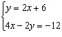 Solve the system of equations using the substitution method.  