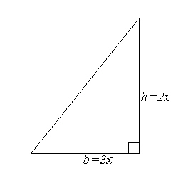 Find an expression for the area of the given triangle   . Simplify the expression.   A)    B)    C)   