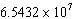 Convert the number   from scientific notation to standard form. A)  65432000 B)  65432 C)  654320000000