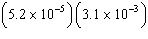Perform the operation and write the answer in scientific notation.   A)    B)    C)   