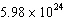 The mass of Earth is about   kilograms. The mass of Neptune is about   kilograms. Write the mass of Earth divided by the mass of Neptune in scientific notation.