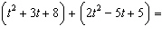 Add or subtract the given polynomials.   A)    B)    C)   