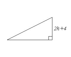 Write an expression that represents the length of the missing base of this triangle. Its area is   .  