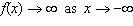 The function   exhibits the following end behavior:   and   .