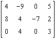 Write the system of equations that corresponds to the following augmented matrix:   A)    B)    C)    D)    E)   