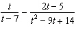Add or subtract the rational expressions. Reduce the final answer.  