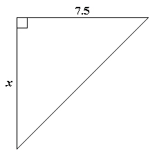The pair of triangles are similar. Find the value of the unknown side x .     A)  13.5 B)  16 C)  17 D)  18