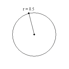 The radius of a circle r is approximated by the equation   where the area is A. If the radius is 8.5 m what is the area rounded to two decimal places?  