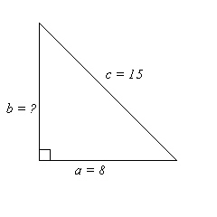 Use the Pythagorean Theorem to solve for the unknown side of the right triangle. Round to two decimal places.   A)    B)    C)   