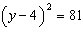 Solve the quadratic equation by using the square root property.   A)    B)    C)    D)  no solution