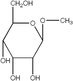 Which of the following is true concerning the molecule pictured?   A)  It would give a positive reaction in a Tollen's silver mirror test B)  It is a reducing sugar C)  It is not a reducing sugar because it is an aldose D)  It is not a reducing sugar because the anomeric hydroxyl is methlyated