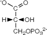 What is the name of the pictured glycolytic intermediate?   A)  1-phosphoglycerate B)  glyceraldehyde-3-phosphate C)  dihydroxyacetone phosphate D)  3-phosphoglycerate