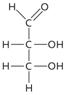   Figure 3.4 The molecule in the accompanying figure is glyceraldehyde, an example of a ____ sugar. A) triose B) hexose ​ C) pentose ​ D) heptose ​ E) tetrose