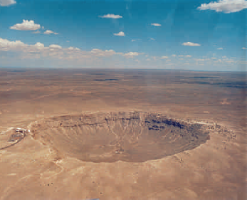 Scientists have determined that this crater was created by a(n) ____.     A) subsidence event B) comet C) asteroid D) volcanic eruption E) earthquake