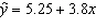A simple linear regression equation is given by   . The point estimate of y when x = 4 is 20.45.