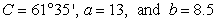 Determine the area of a triangle having the following measurements. Round your answer to two decimal places.   A)    sq. units B)    sq. units C)    sq. units D)    sq. units E)    sq. units