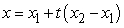 Which set of parametric equations represents the following line or conic?Use   and   .Line: passes through   A)    B)    C)    D)    E)   