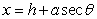 Which set of parametric equations represents the following line or conic?Use   and   .Hyperbola: vertices   ,foci   A)    B)    C)    D)    E)   