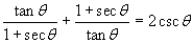 Using a graphing utility, graph each side of the equation to determine whether the equation is an identity.   A) identity B) not an identity