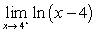 Find the following limit if it exists:   . Use   when appropriate. A)    B) does not exist C) 4 D)    E) 1