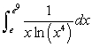 Evaluate the definite integral   . A)    B)    C)    D)    E)   