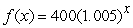 Evaluate the function   at x = 240. Round to 3 decimal places. A) 3.310 B) 96,480.000 C) 1324.082 D) 1764.558 E) 404.010