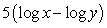Condense the expression   to the logarithm of a single term. A)    B)    C)    D)    E)   