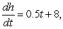 An evergreen nursery usually sells a certain shrub after 4 years of growth and shaping. The growth rate during those 4 years is approximated by   where t is the time in years and h is the height in centimeters. The seedlings are 11 centimeters tall when planted   . Find the height after t years. A)    B)    C)    D)    E)   