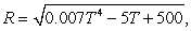 The resistance R of a certain type of resistor is   where R is measured in ohms and the temperature T is measured in degrees Celsius. Use a computer algebra system to determine the minimum resistance for this type of resistor. Round your answer to two decimal places. A)    B)    C)    D)    E)   