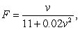 On a given day, the flow rate F (cars per hour)  on a congested roadway is given by   where v is the speed of the traffic in miles per hour. What speed will maximize the flow rate on the road? Round your answer to the nearest mile per hour. A) 12 miles per hour B) 16 miles per hour C) 23 miles per hour D) 19 miles per hour E) 17 miles per hour