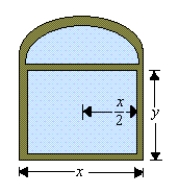 A Norman window is constructed by adjoining a semicircle to the top of an ordinary rectangular window (see figure) . Find the dimensions of a Norman window of maximum area if the total perimeter is 26 feet.   A)    B)    C)    D)    E)   