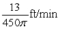 A conical tank (with vertex down)  is 20 feet across the top and 26 feet deep. If water is flowing into the tank at a rate of 16 cubic feet per minute, find the rate of change of the depth of the water when the water is 12 feet deep. A)    B)    C)    D)    E)   